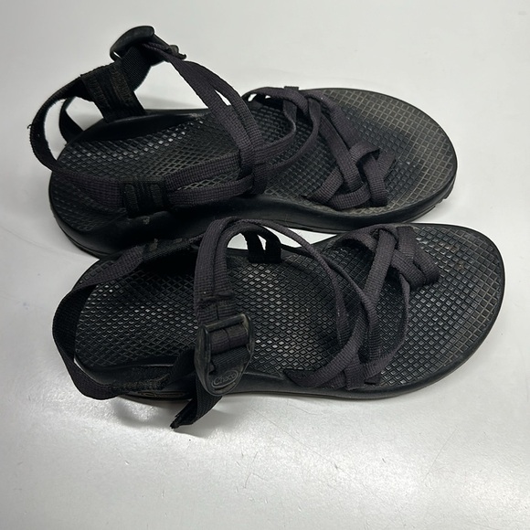 Chaco Sandals Shoes Open Toe Adjustable Strappy Solid Black Women's Size 7 - Picture 3 of 10